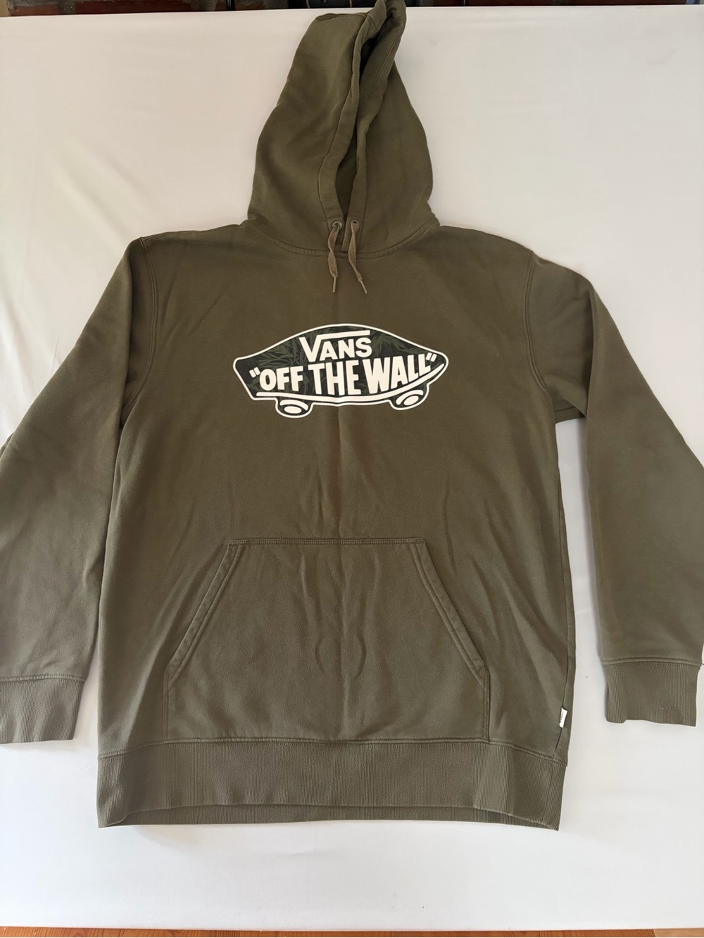 Vans Olive Green 'Off The Wall' Crewneck Hoodie